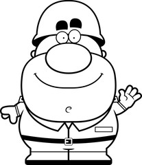 Waving Cartoon Soldier