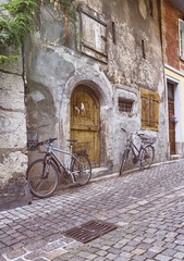 Fototapeta na wymiar Old street in Solothurn, Switzerland