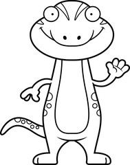 Cartoon Gecko Waving
