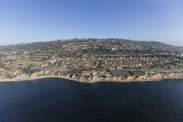 Aerial view of Rancho Palos Verdes coast near Los Angeles in Southern California.
