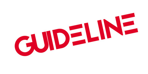 Guideline rubber stamp. Grunge design with dust scratches. Effects can be easily removed for a clean, crisp look. Color is easily changed.