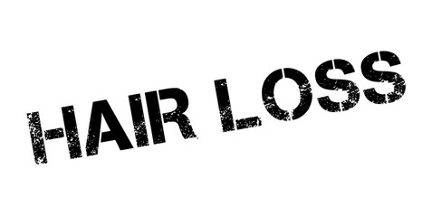 Hair Loss rubber stamp. Grunge design with dust scratches. Effects can be easily removed for a clean, crisp look. Color is easily changed.