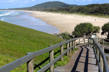 Fototapeta premium Maggies Beach boardwalk, Cabarita NSW Australia
