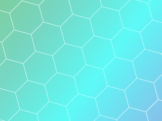 Blue abstract geometric background with hexagon shapes