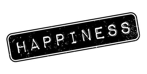 Happiness rubber stamp. Grunge design with dust scratches. Effects can be easily removed for a clean, crisp look. Color is easily changed.