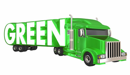 Green Trucking Transportation Logistics 3d Illustration