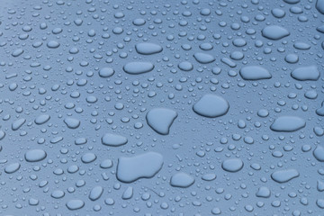 Dew drops on car roof.