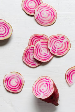 Raw candy striped beets