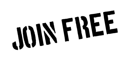 Join Free rubber stamp. Grunge design with dust scratches. Effects can be easily removed for a clean, crisp look. Color is easily changed.