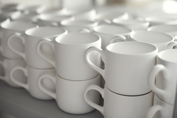 Blank ceramic cups, kiln
