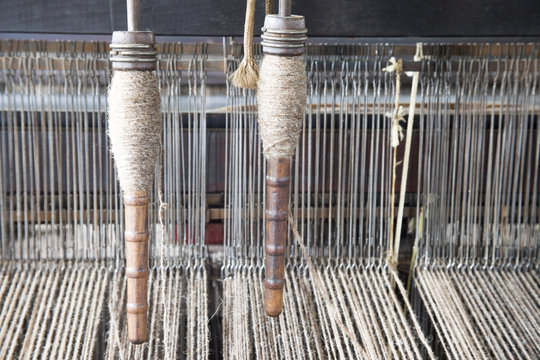 Yarn On Loom In Textile Mill