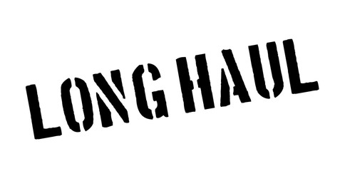 Long Haul rubber stamp. Grunge design with dust scratches. Effects can be easily removed for a clean, crisp look. Color is easily changed.