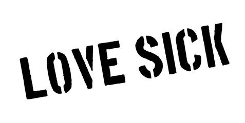 Love Sick rubber stamp. Grunge design with dust scratches. Effects can be easily removed for a clean, crisp look. Color is easily changed.