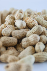 Peanuts seed. Many groundnuts in shells. Peanuts background