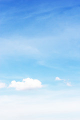 Fototapeta premium Soft white clouds against blue sky background and empty space for your design
