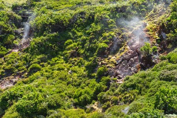 Naklejka na ściany i meble Geothermal activity in Furnas do Enxofre, Terceira, Azores, Portugal