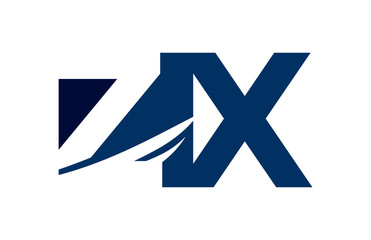 ZX Negative Space square Swoosh Letter Logo