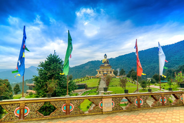 Beautiful huge statue of Lord Buddha, at Rabangla , Sikkim , India © mitrarudra