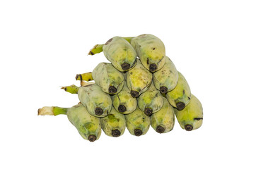 Fresh bananas on white background