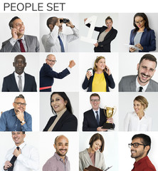 People Set of Diversity Business People with Achievement Successful Studio