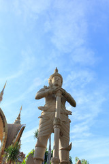 Fototapeta premium Giant statue in a beautiful Thai temple.