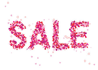 "Sale" design template with hearts.