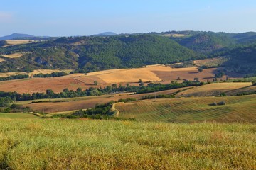Fototapeta na wymiar Countryside landscape around Pienza Tuscany in Italy, Europe