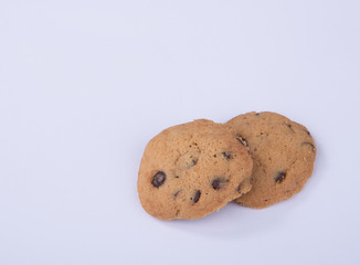 cookies or chocolate cookies on a background.