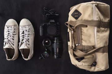 camera accesserie set ready to go outdoor concept