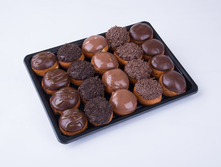 donut or chocolate donut on a background.