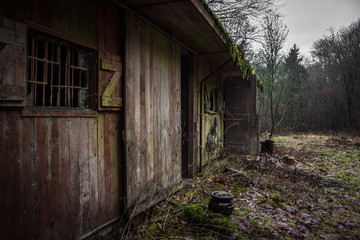 Fototapeta na wymiar Old barn in the woods