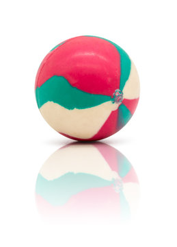 colorful rubber marble ball isolated on white