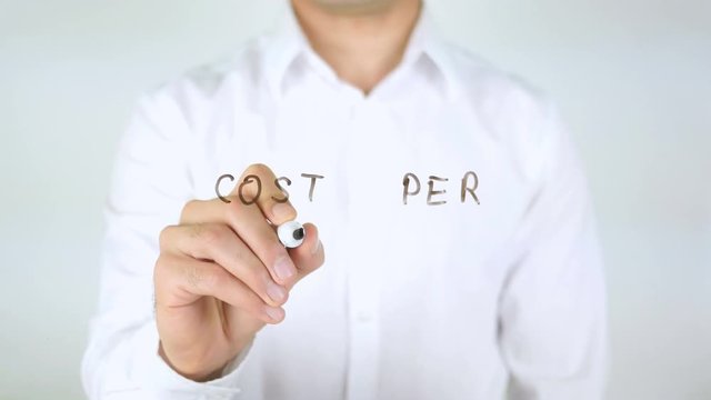 Cost Per Lead, Man Writing on Glass