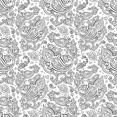 Fototapeta premium Paisley Beautiful golden seamless background.