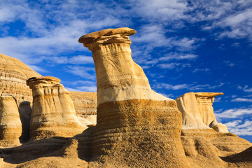 Hoodoos in the badlands near Drumheller, Alberta, Canada