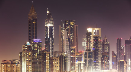 Fototapeta premium Dubai Skyline At Night