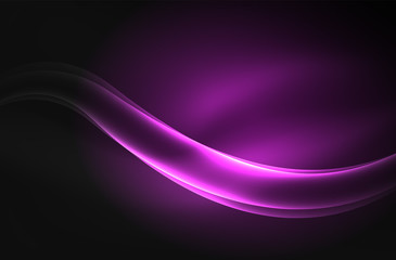 Vector glowing wave, smoke