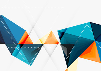 Triangular low poly vector a4 size geometric abstract template