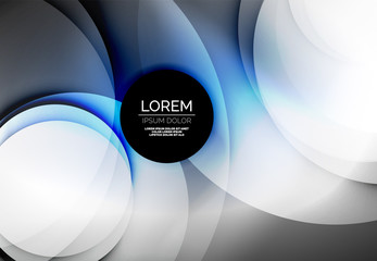 Digital illustration, glowing waves and circles