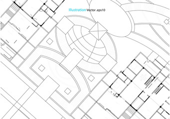 Architectural background, architectural plan, construction drawing landscape
