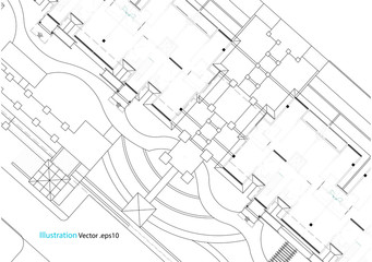 Architectural background, architectural plan, construction drawing landscape