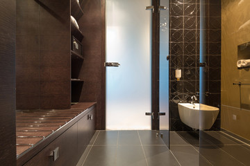 Bathroom interior in luxury hotel