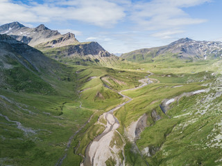 Fototapeta na wymiar Aerial view of alpine valley