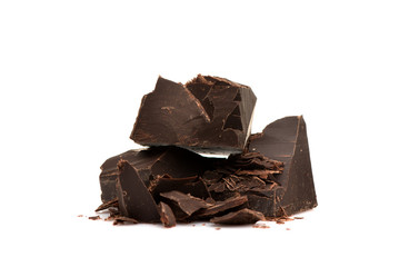 Chocolate on white background