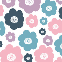 white background with colorful pattern of flowers vector illustration