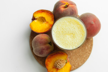 Glass of peach fresh