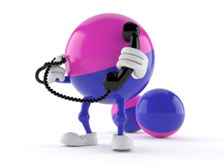 Obraz na płótnie Canvas Paintball character holding a telephone handset