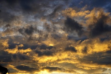 Cumulonimbus in sunset time like to be hard rain or strom