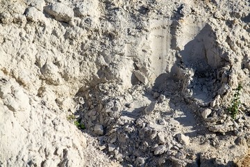 Clay and sand in the quarry
