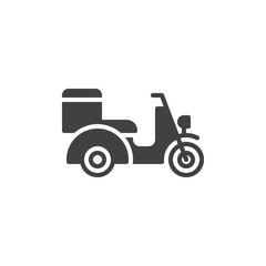 Fototapeta premium Scooter icon vector, filled flat sign, solid pictogram isolated on white. Fast food delivery Symbol, logo illustration. Pixel perfect vector graphics